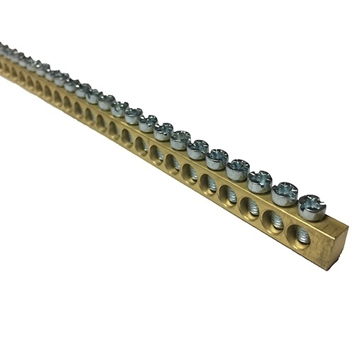 Bara de conexiune PEN 63A 9x6,5x1000mm surub M5 16mm2 [2]