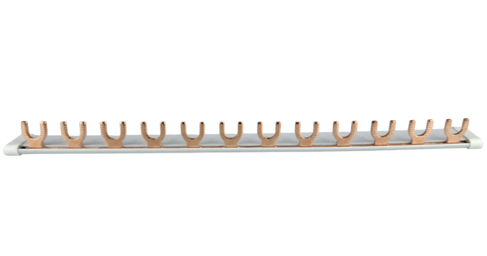 Bara Pieptene busbar OMU SYSTEM 1 pol 63A izolata 210mm 10mm² tip U / furca , 12 module pentru conexiuni electrice 230/400V AC [5]