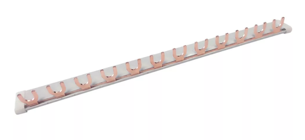 Bara Pieptene busbar OMU SYSTEM 1 pol 63A izolata 210mm 10mm² tip U / furca , 12 module pentru conexiuni electrice 230/400V AC [3]