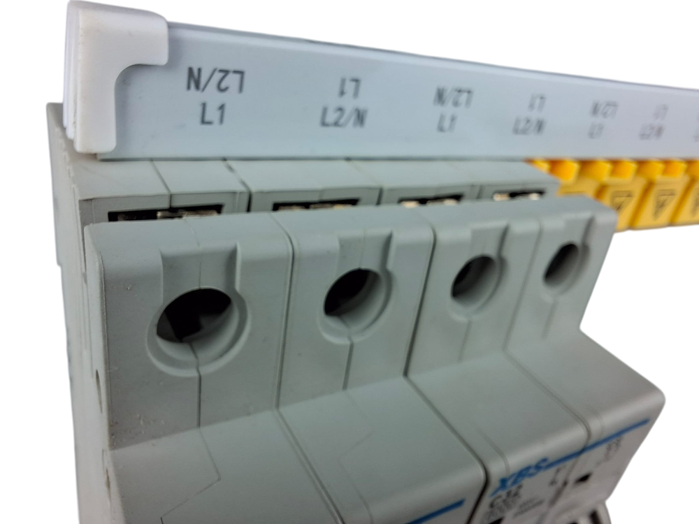 Bara Pieptene busbar OMU SYSTEM 2 poli 63A izolata 210mm 10mm² tip pini , 12 module pentru conexiuni electrice 230/400V AC [9]