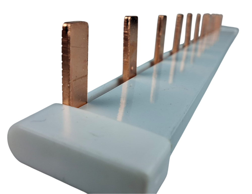 Bara Pieptene busbar OMU SYSTEM 1 pol 63A izolata 210mm 10mm² tip pini , 12 module pentru conexiuni electrice 230/400V AC [4]