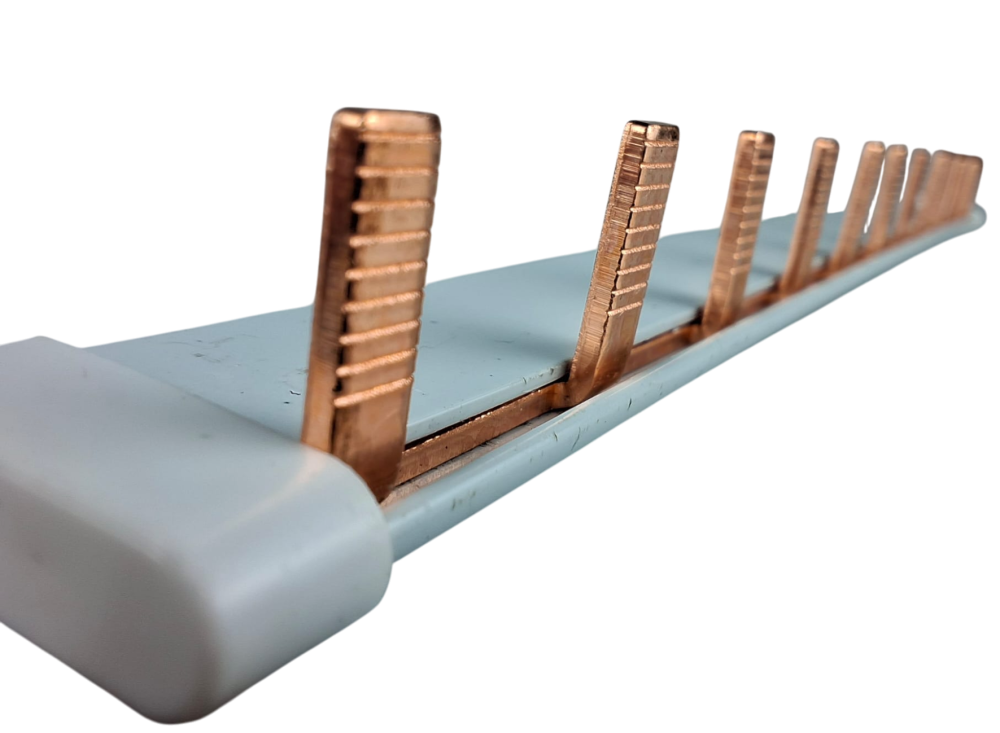 Bara Pieptene busbar OMU SYSTEM 1 pol 63A izolata 210mm 10mm² tip pini , 12 module pentru conexiuni electrice 230/400V AC [3]