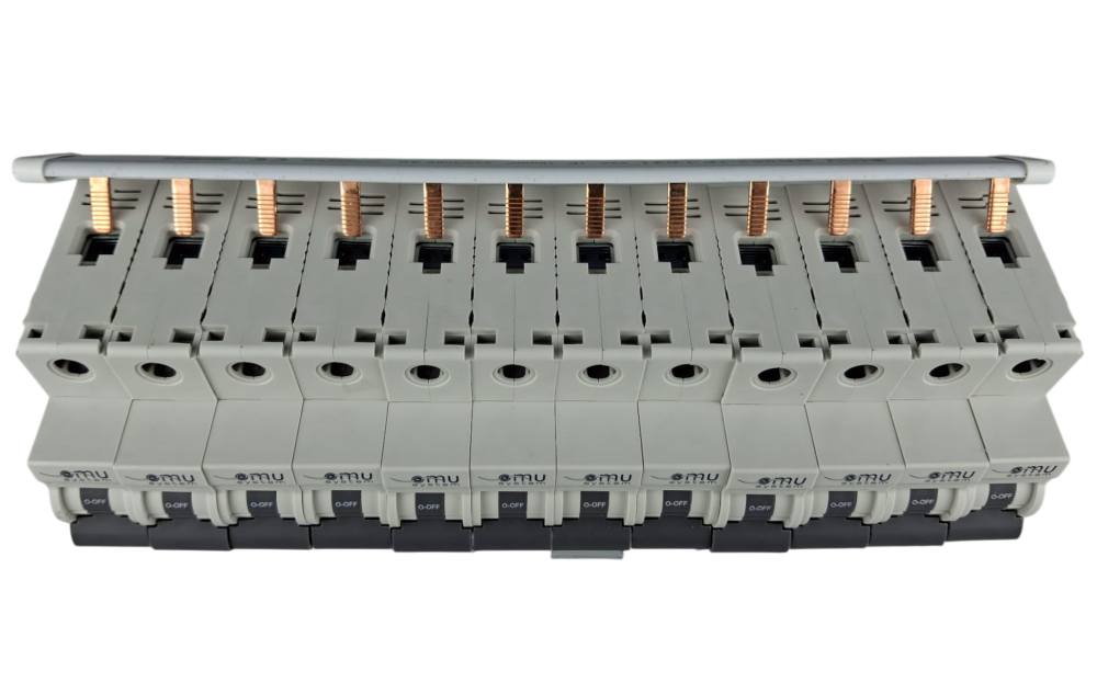 Bara Pieptene busbar OMU SYSTEM 1 pol 63A izolata 210mm 10mm² tip pini , 12 module pentru conexiuni electrice 230/400V AC [7]