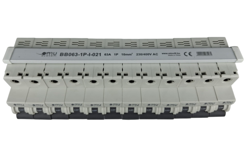 Bara Pieptene busbar OMU SYSTEM 1 pol 63A izolata 210mm 10mm² tip pini , 12 module pentru conexiuni electrice 230/400V AC [6]