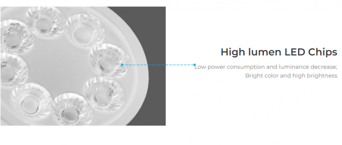 Bec LED Miboxer Mi-Light MR16 4W 12V AC/DC 400lm 100lm/W RGB+CCT LED Spotlight 2700-6500K, 16 milioane de culori, intensitatea luminii ajustabila, control de la distanta 30m 2.4GHz [10]