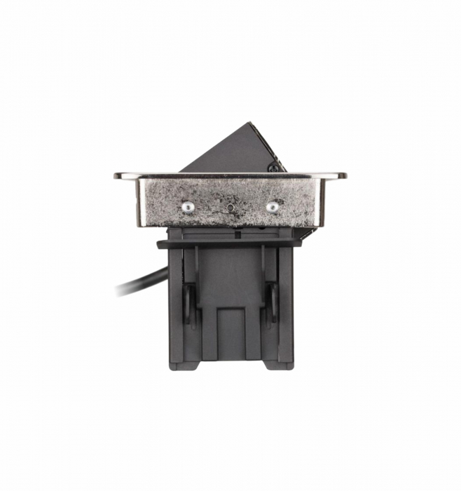 Bloc de prize incastrabil in blat/birou OMU system MSD8 3G2U cu 3 prize schuko 16A USB A+C 2,4A, inox 230V 1.8metri cablu 3G1.5 [4]