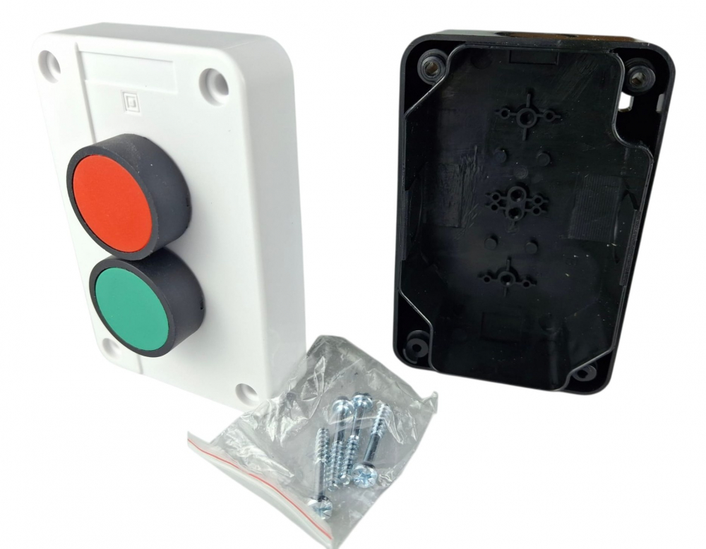 Buton de comanda verde si rosu START - STOP NO + NC 6A 230V IP65 [5]