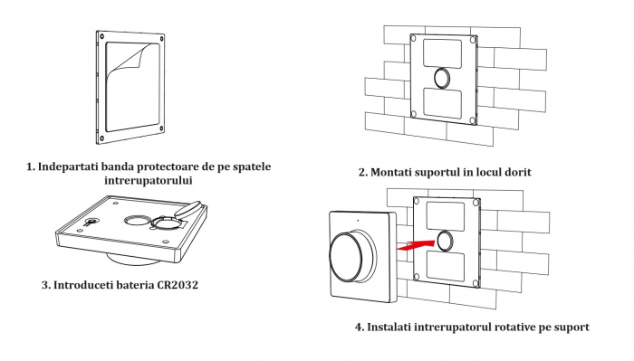 Buton Mi-Light MiBoxer și panou de comutare rotativ Telecomandă LED albă K1 [4]
