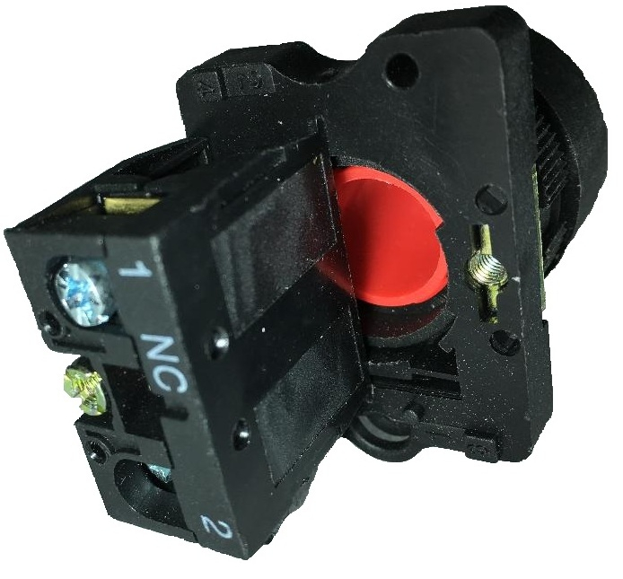 Buton rosu simplu fara lumina cu revenire pentru tablouri electrice 1NC 6A 230V [2]