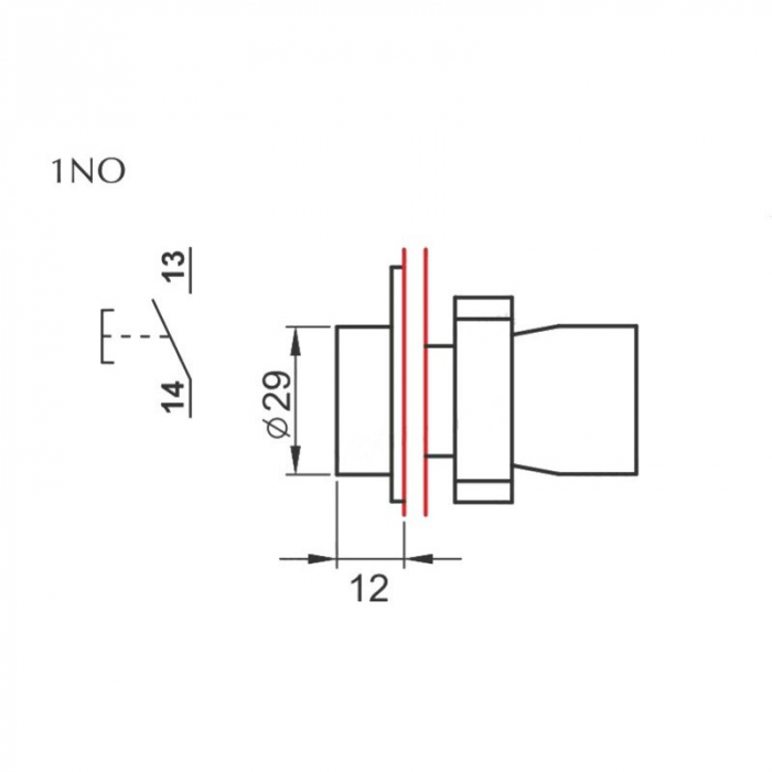 Buton verde simplu fara lumina cu revenire pentru tablouri electrice 1NO 6A 230V [4]