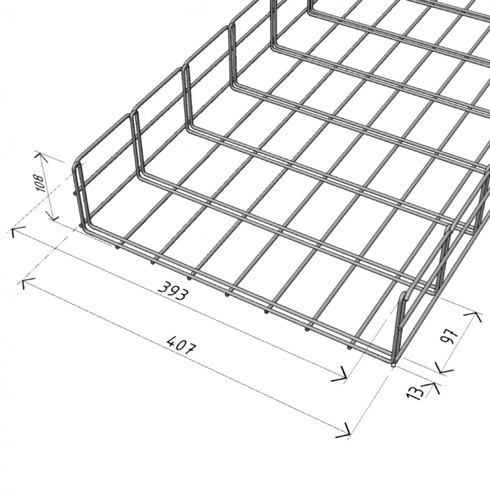 Canal cablu metalic 400x100mm din sarma mesh galvanizat lungime 2m jgheab pentru trasee electrice [2]