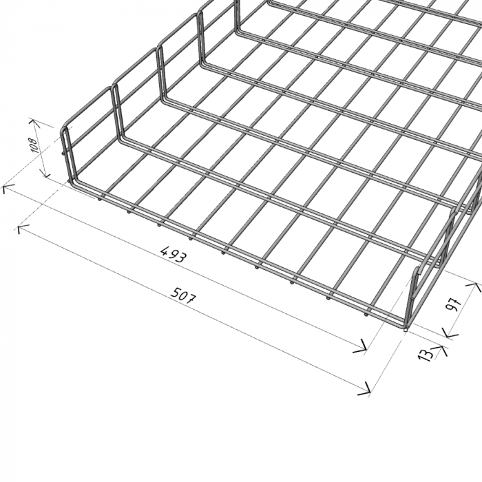 Canal cablu metalic 500x100mm din sarma mesh galvanizat lungime 2m jgheab pentru trasee electrice [2]