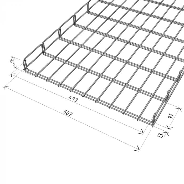 Canal cablu metalic 500x50mm din sarma mesh galvanizat lungime 2 metri jgheab pentru trasee electrice [3]