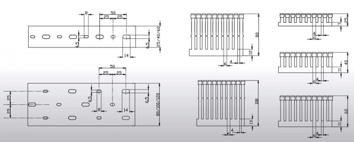 Canal cablu perforat 2m slitat 25x40mm gri pentru circuite electrice in tablouri [2]