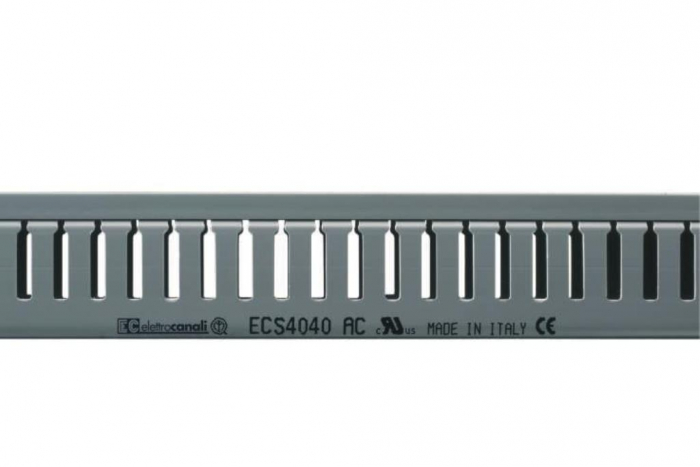 Canal cablu perforat 2m slitat 40x40mm gri pentru circuite electrice in tablouri [2]