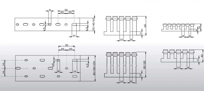 Canal cablu perforat slitat Elettrocanali 40x60mm gri pentru circuite electrice [2]