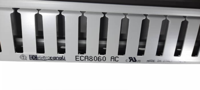 Canal cablu perforat slitat Elettrocanali 80x60mm gri pentru circuite electrice [2]