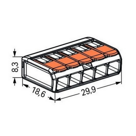 Clema conector fir WAGO 221-415 5x0,2-4mm2 pentru fir flexibil și solid 0.2-4mm2 [4]