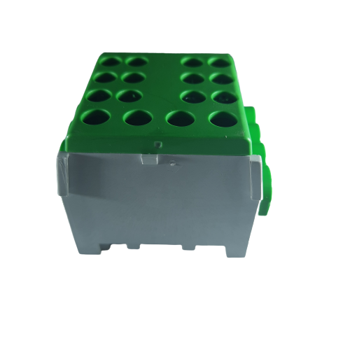 Clema de distributie derivatie 1 pol pe sina DIN omega 4 intrari ( 1x35+3x25mm2) verde pentru impamantare [6]