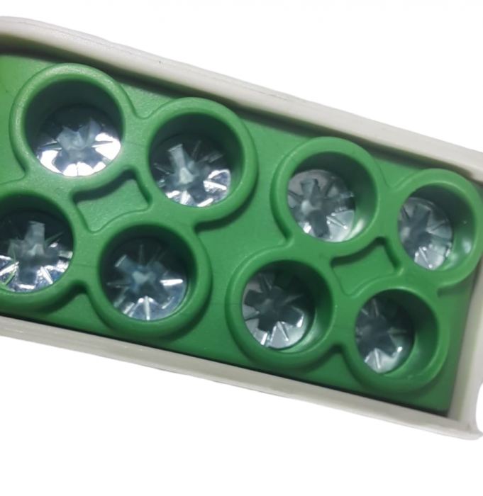 Clemă de distribuție - derivație verde Cu-Al 152A / 101A pe șină DIN 1 pol 2 intrări / borne (16+25mm²) si 2 ieșiri (16+25mm²) 1000V AC/DC [8]