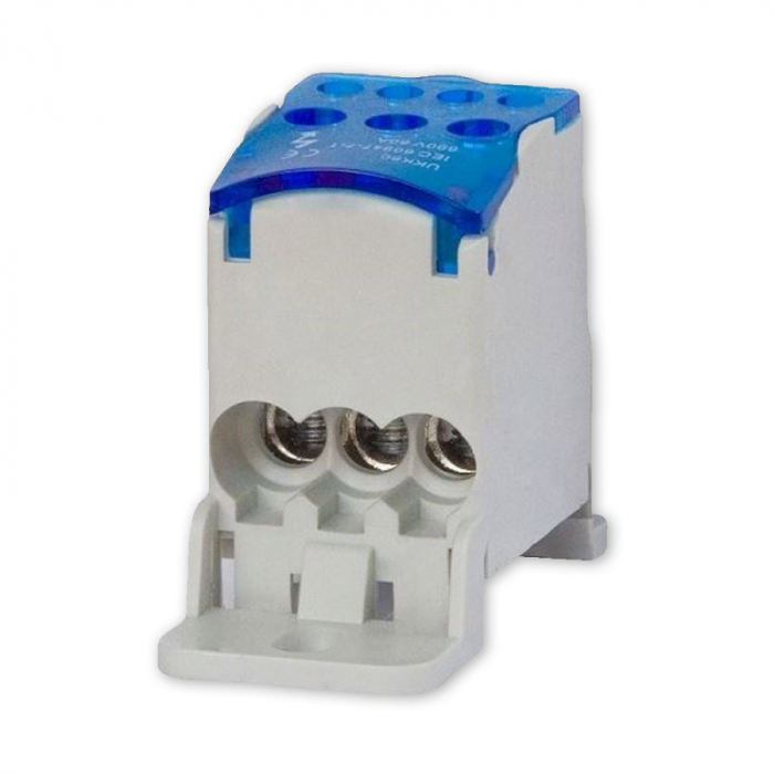 Clema de distributie pe sina 1 pol 80A cu capac intrare 1x6-16mm2 si iesire 2x2.5-16mm2 + 4x2.5-6mm2 [2]