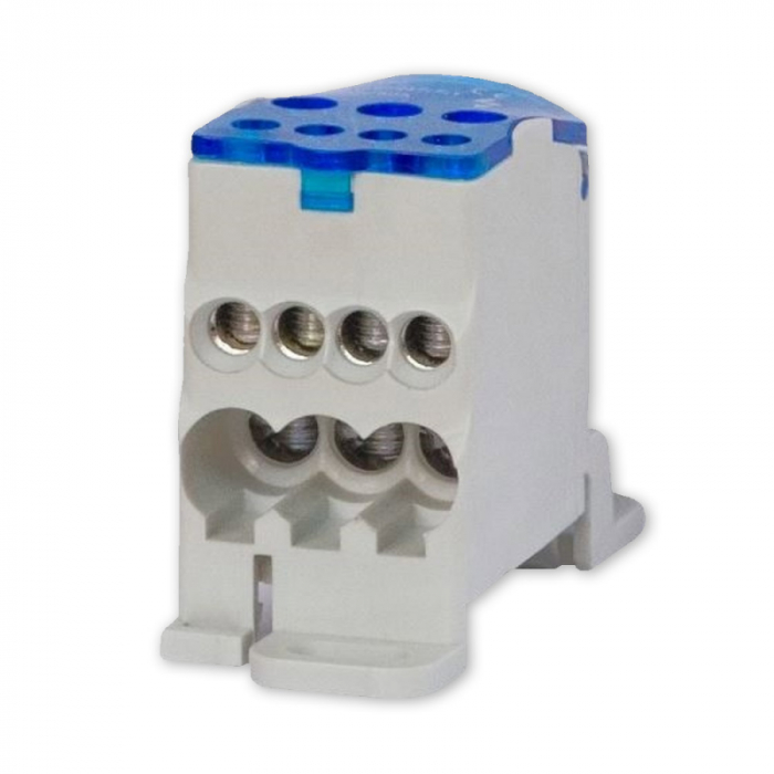 Clema de distributie pe sina 1 pol 80A cu capac intrare 1x6-16mm2 si iesire 2x2.5-16mm2 + 4x2.5-6mm2 [3]