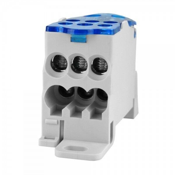 Clema de distributie pe sina 125A 1 pol cu capac intrare 1x10-35mm2 + 1x6-16mm2 si iesire 6x2.5-16mm2 [3]