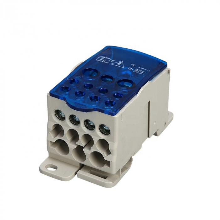 Clema de distributie pe sina 500A 1 pol cu capac intrare 24x8mm2 si iesire 2x6-35mm2 + 5x2.5-16mm2 + 4x2.5-10mm2 [2]