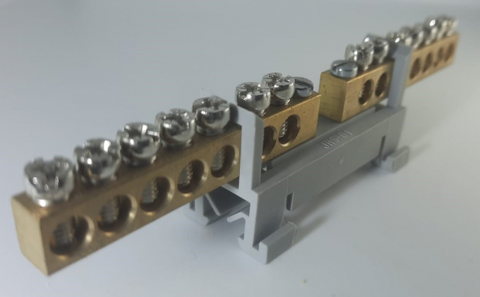 Clema dubla bloc terminal 2x7 gauri cu prindere pe sina DIN 35mm max 16mm² [3]
