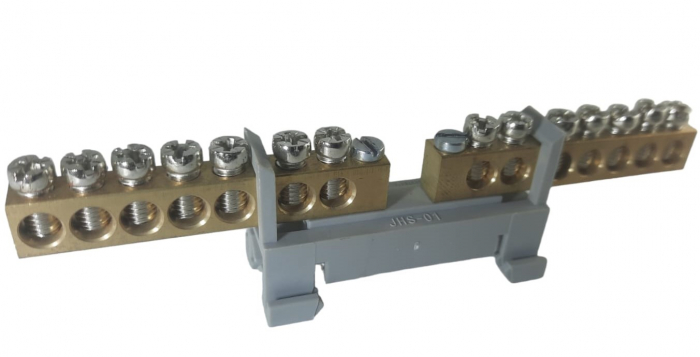 Clema dubla bloc terminal 2x7 gauri cu prindere pe sina DIN 35mm max 16mm² [2]