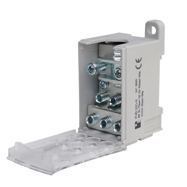Clema pe sina bloc de distribuție a fazelor PVB 160-6 160A 1x16-95mm² + 6x2,5-35mm² Cu-Al 1000V AC / DC [3]