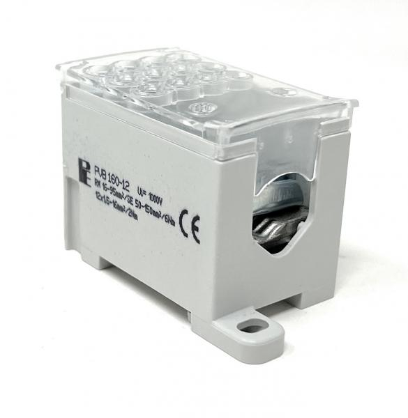 Clema pe sina bloc de distribuție a fazelor PVB 160-6 160A 1x16-95mm² + 6x2,5-35mm² Cu-Al 1000V AC / DC [2]