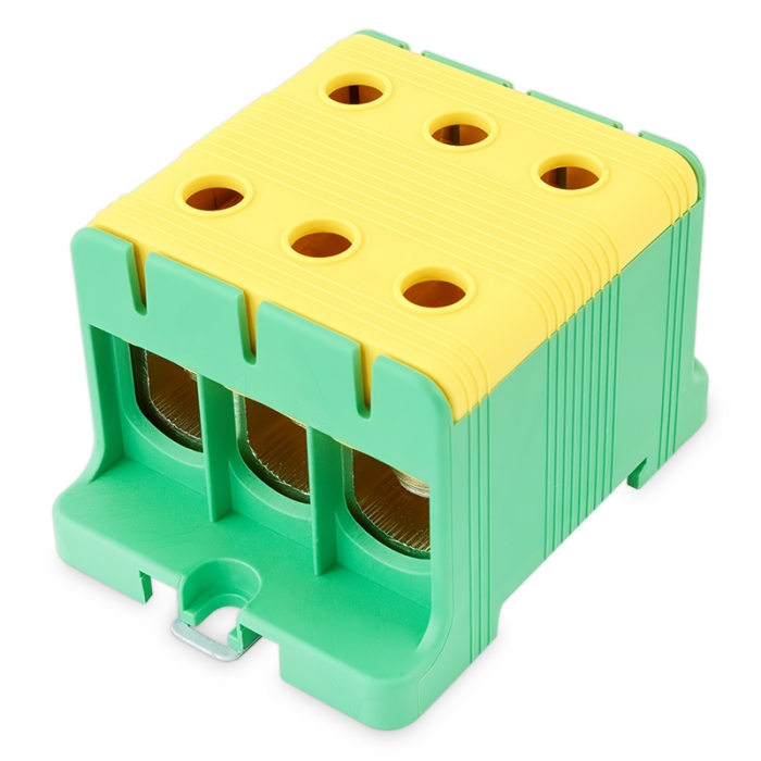 Clema terminala conexiune 1 pol galben verde Cu-Al 6x95mm²​​​​​​​ montare pe sina DIN 35mm 220A (Al) 245A ( Cu) [1]