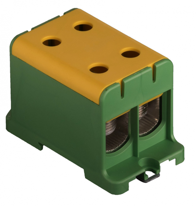Clema terminala conexiune 1 pol verde galben Cu-Al 4x150mm²​​​​​​​ montare pe sina DIN 35mm 290A (Al) 320A ( Cu) [1]