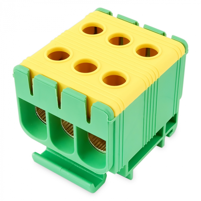 Clema terminala conexiune 1 pol verde galben Cu-Al 6x50mm²​​​​​​​ montare pe sina DIN 35mm 145A (Al) 160A ( Cu) [1]