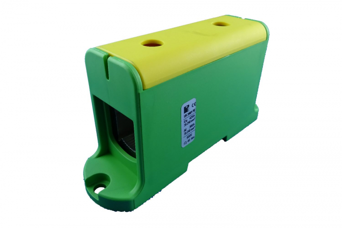 Clema terminala conexiune verde galben Cu-Al 240mm² montare pe sina DIN 35mm 380A (Al) 425A ( Cu) [1]