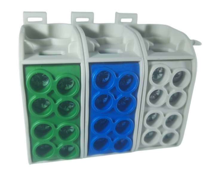 Cleme de distributie derivatie pentru conexiuni monofazice 25mm²/16mm² Cu-Al montaj pe sina DIN 152A [3]