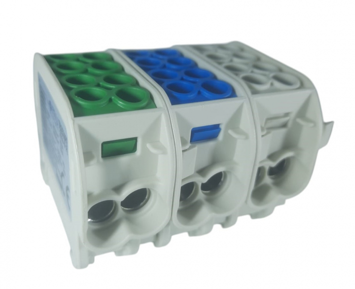 Cleme de distributie derivatie pentru conexiuni monofazice 25mm²/16mm² Cu-Al montaj pe sina DIN 152A [1]