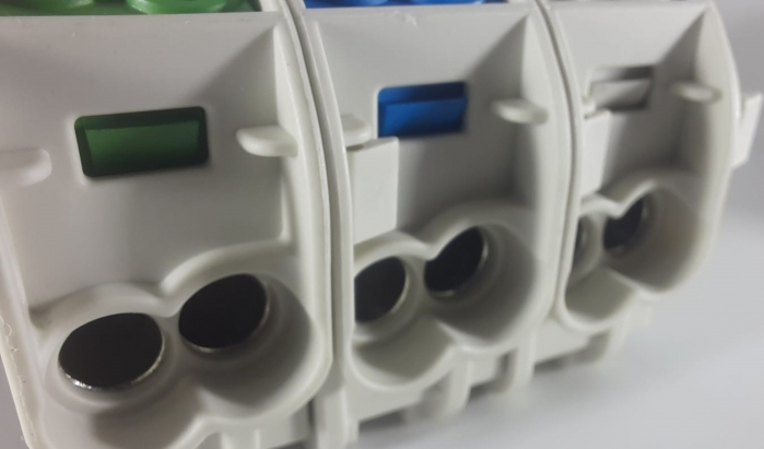 Cleme de distributie derivatie pentru conexiuni monofazice 25mm²/16mm² Cu-Al montaj pe sina DIN 152A [5]