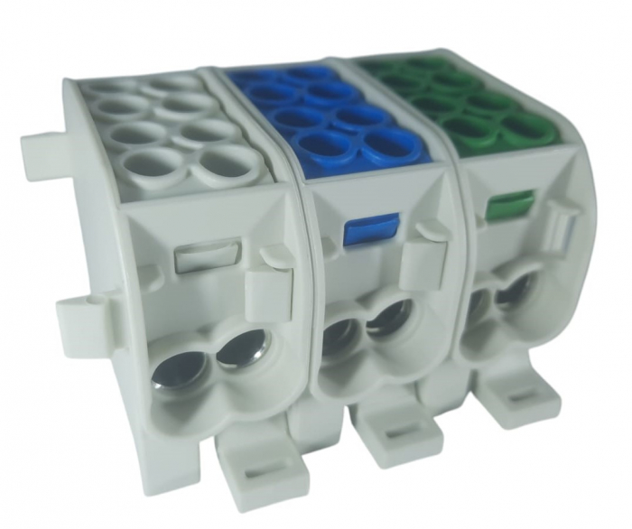 Cleme de distributie derivatie pentru conexiuni monofazice 25mm²/16mm² Cu-Al montaj pe sina DIN 152A [2]