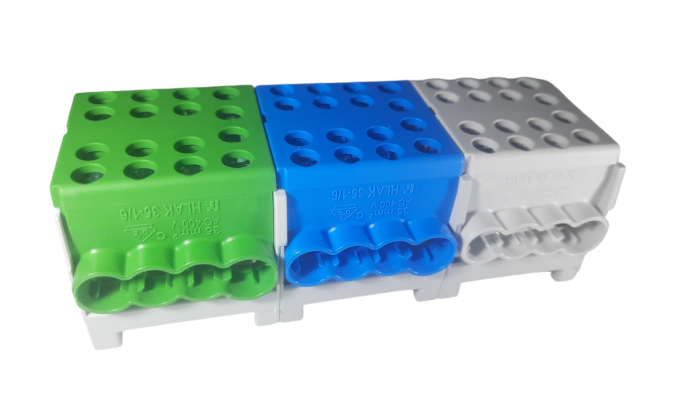 Cleme de distributie derivatie pentru conexiuni monofazice 25mm²/35mm²/  Cu-Al montaj pe sina DIN 100A [3]