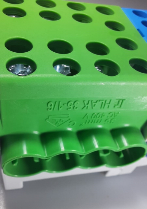 Cleme de distributie derivatie pentru conexiuni monofazice 25mm²/35mm²/  Cu-Al montaj pe sina DIN 100A [6]