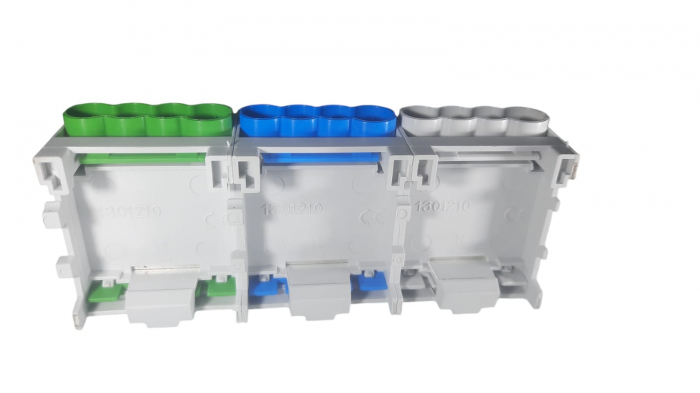 Cleme de distributie derivatie pentru conexiuni monofazice 25mm²/35mm²/  Cu-Al montaj pe sina DIN 100A [5]