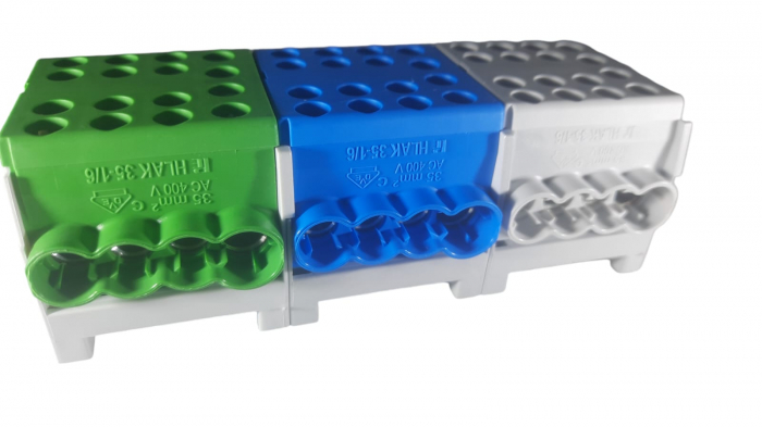 Cleme de distributie derivatie pentru conexiuni monofazice 25mm²/35mm²/  Cu-Al montaj pe sina DIN 100A [1]