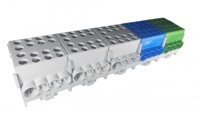 Cleme de distributie derivatie pentru conexiuni trifazice 25mm²/35mm²/ Cu-Al montaj pe sina DIN 100A [1]