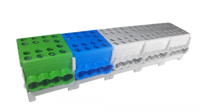 Cleme de distributie derivatie pentru conexiuni trifazice 25mm²/35mm²/ Cu-Al montaj pe sina DIN 100A [2]