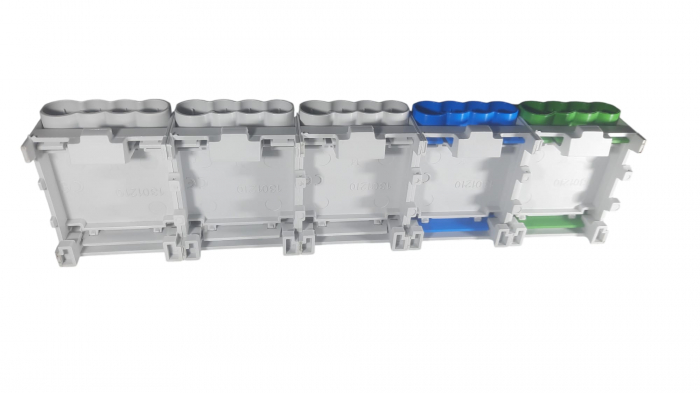 Cleme de distributie derivatie pentru conexiuni trifazice 25mm²/35mm²/ Cu-Al montaj pe sina DIN 100A [3]