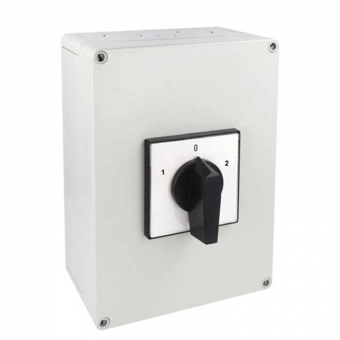 Comutator 1-0-2 125A 37kW 3 poli IP65 rotativ inversor de sens motor  180x254mm [1]
