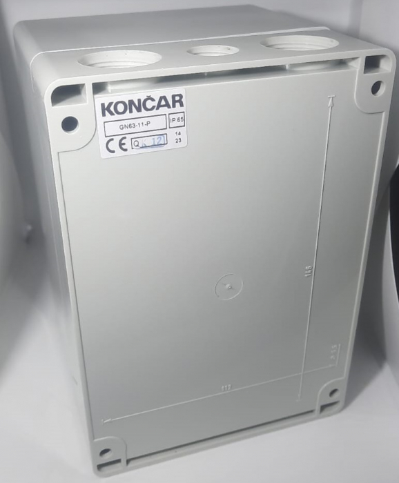 Comutator cu came 63A 18.5kW 3 poli 1-0-2 IP65 rotativ inchis comutator inversor motor trifazat in carcasa din plastic 125X175mm cu maner negru [10]