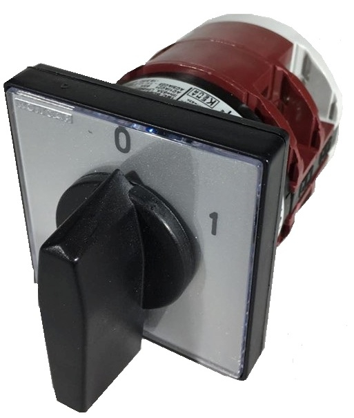 Comutator 63A 18.5kW IP40 cu came PACO rotativ incastrabil 3 poli 2 pozitii 0-1 PORNIT-OPRIT [1]